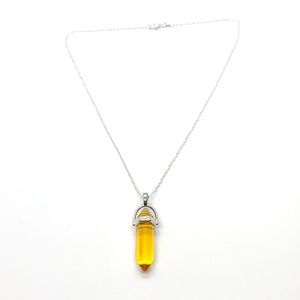 Yellow Hexagonal Pedant Necklace